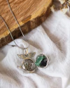 RELICARIO ESTRELLAS CON CUARZO VERDE Y OBSIDIANA - comprar online