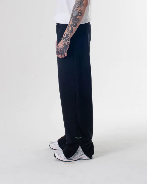 Pantalón sweat holgado con cierres negro - comprar online