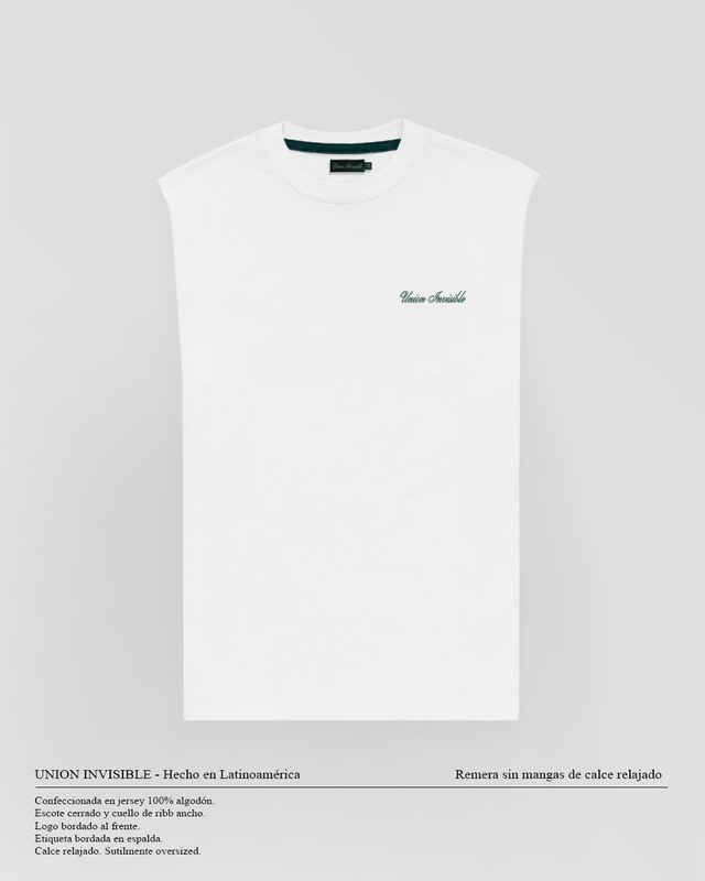 Remera Sin Mangas Blanco Calce A La Cadera thumbnail 2