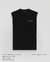 Remera sin mangas negro calce a la cadera
