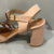 Sandália Aranha Salto Grosso Bloco Com Fivela Confortável Rosé nude - Becca Calçados Numeração especial | Sapatos Grandes | Plus Size