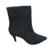 Bota feminina cano médio de suede (camurça) com bico fino cor preta - loja online