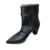 Bota feminina bico fino salto quadrado com detalhe em fivela - comprar online