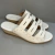 Tamanco de Tiras Salto anabela em couro Off White - Becca Calçados Numeração especial | Sapatos Grandes | Plus Size