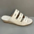 Tamanco de Tiras Salto anabela em couro Off White