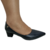 Scarpin salto grosso sapato bico fino preto