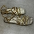 Sandalia Rasteira Dourado Tiras tranversais (flat)
