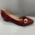 Scarpin Salto Bloco Baixo Vinho Com Fivela - comprar online