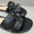 Rasteira flat Becca Com Aplicações em metal Preta - loja online