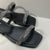 Rasteira Preta Flat com 2 tiras brilhosas - comprar online