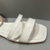 Sandália branca Rasteira Flat com tiras trançadas no tornozelo - Becca Calçados Numeração especial | Sapatos Grandes | Plus Size