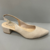 Scarpin aberto atrás nude salto bloco - Becca Calçados Numeração especial | Sapatos Grandes | Plus Size
