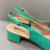 Scarpin aberto atrás verde salto bloco - comprar online