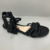 Sandália rasteira flat artesanal de amarração preto