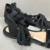 Sandália rasteira flat artesanal de amarração preto - Becca Calçados Numeração especial | Sapatos Grandes | Plus Size