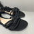 Sandália rasteira flat artesanal de amarração preto - comprar online