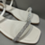 Sandália branca Rasteira Flat com 2 tiras brilhosas - comprar online