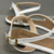 Sandália Rasteira Flat Branca Envernizada Com Tiras Brilhosas - Becca Calçados Numeração especial | Sapatos Grandes | Plus Size
