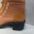Bota coturno feminina com solado tratorado Marrom caramelo em camurça com detalhes em spike - Becca Calçados Numeração especial | Sapatos Grandes | Plus Size