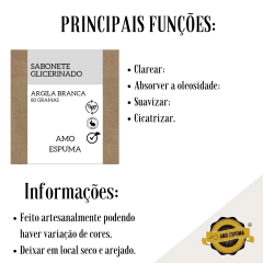 Sabonete de Argila Branca Clareador Peles Sensiveis - loja online