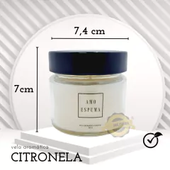 Vela Aromática Citronela Vegana 145g - Amo Espuma | Os melhores artesanais para você