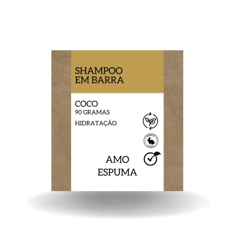 Shampoo Sólido De Coco Cabelos Secos e Danificados Vegano Natural - comprar online