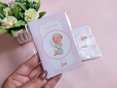 Livro de Orações | 7x10cm - Anjo listras rosa