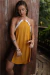 Vestido curto Almar bicolor - comprar online