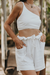 Cropped ombro único Off White Celebrar na internet