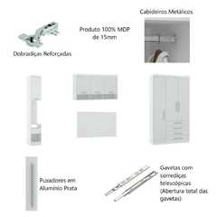 Guarda Roupa Dormitório Modulado Alpes Casal 1,38 m - Roupeiro Luciane M04 na internet