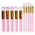 Kit 10 Pincéis Maquiagem Kabuki Precisão - Rosa Claro - comprar online