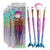 Kit 04 Pincéis Sereia Maquiagem Importados - Cabo médio 16 Cm - Cores Variadas