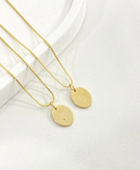 Kit love - colar oval personalizado ouro - comprar online