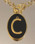 Colar Personalizado Pingente Oval Preto - 1 Letra - comprar online