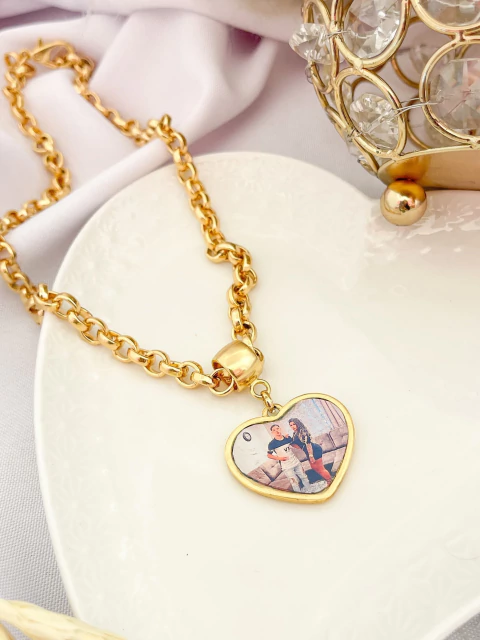 Colar Coração com a sua Foto