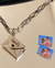 Colar Carta Relicário Prateado com 3 Fotos - comprar online