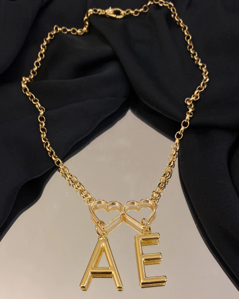 Colar Coração Duplo Personalizado