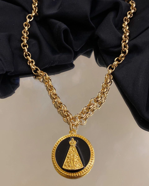 Colar Nossa Senhora Aparecida Preto - Elo Português