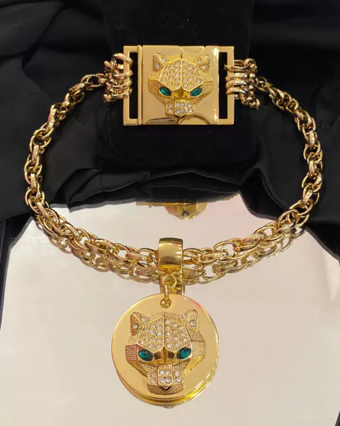 Kit Tigre Colar E Pulseira Personalizada