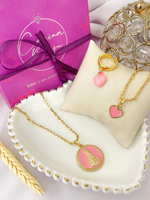 Kit Nossa Senhora Aparecida Rosa - comprar online