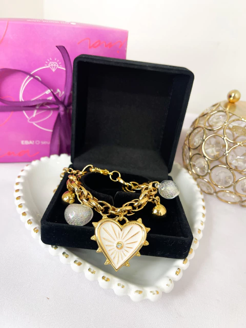 Pulseira Berloque Coração Branco - comprar online