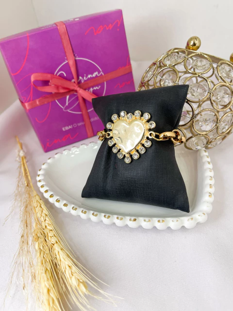 Pulseira Coração Com Borda Strass - comprar online