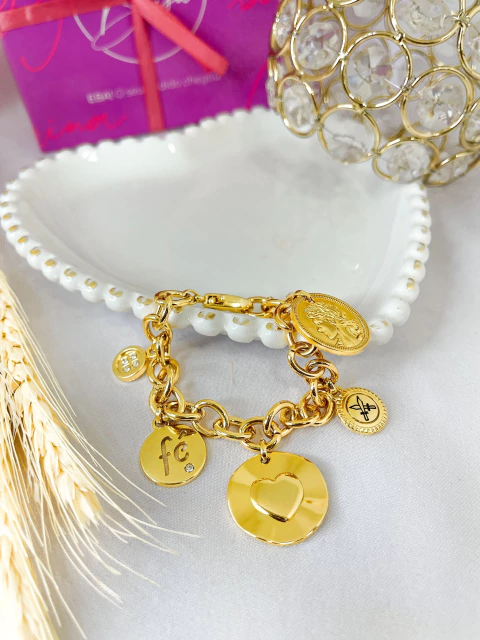 Pulseira Berloque Coração Dourado - comprar online