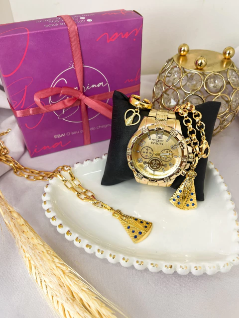 Kit Nossa Senhora Com Relógio - 4 Peças - comprar online