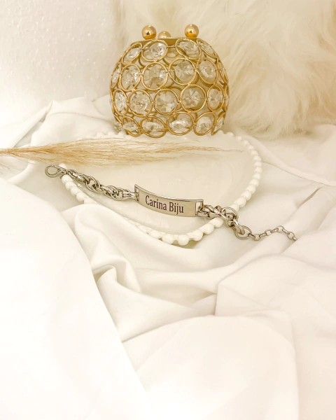 Pulseira Personalizada A Laser Prata