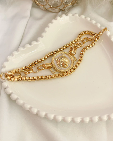 Pulseira Voltas Tigre Perola