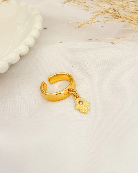 Anel Mão de Fátima com Strass