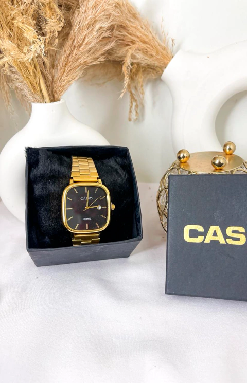 Relógio Inspiração Dourado Fundo Preto (Resistente a Água) - comprar online