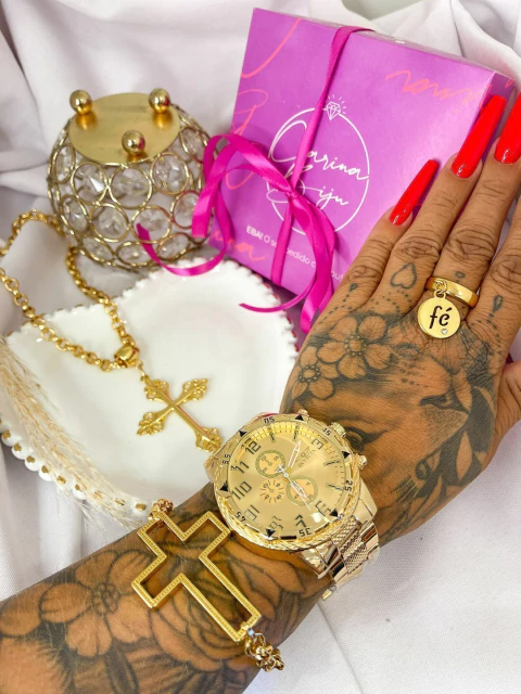 Kit com Relogio Fe Cruz - comprar online