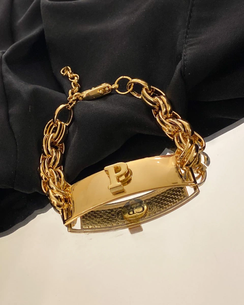 Pulseira Placa com Inicial